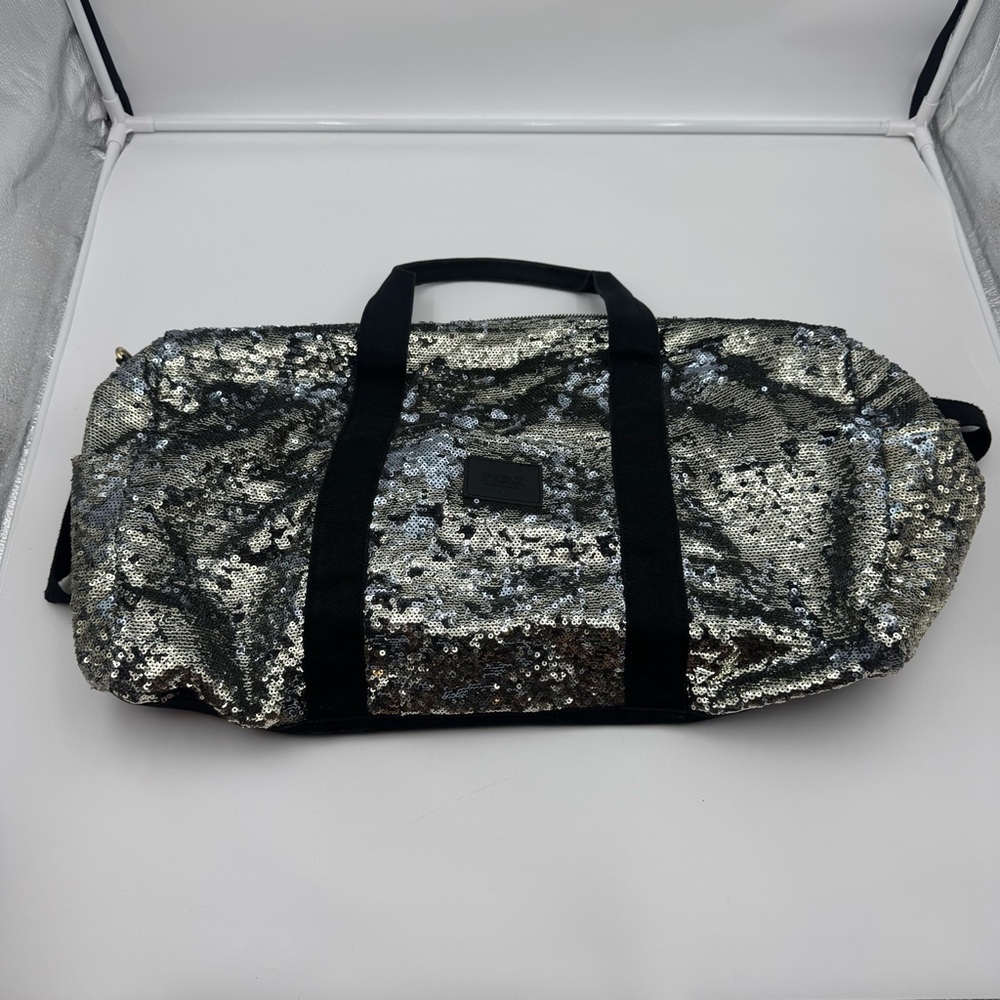 Victoria Secret PINK Silver/Gold Sequin Duffle Bag